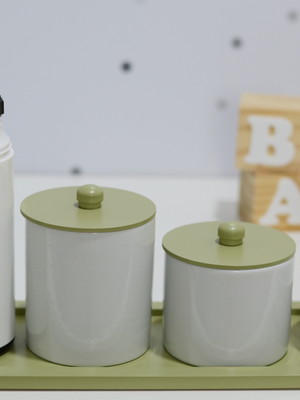 Kit higiene bebê moderno porcelana safari térmica banho k200