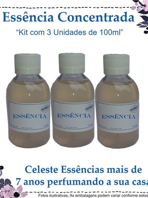Essência concentrada 100ml morango c champanhe kit com 3 un