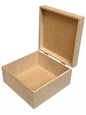Caixa quadrada com dobradiça sem o fecho 18x18x6