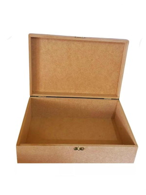 Caixa retangular lisa com dobradiça 26x16x6 mdf madeira