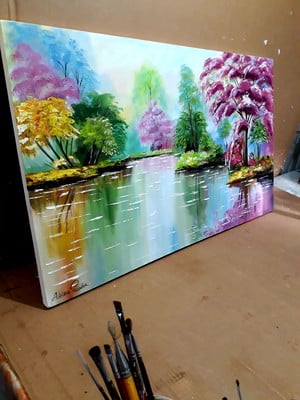 Tela pintada a mão diversas