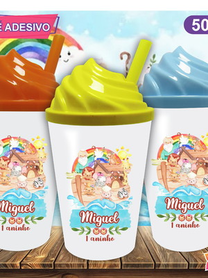 Copo chantilly personalizado a arca de noé aquarela - 500 ml