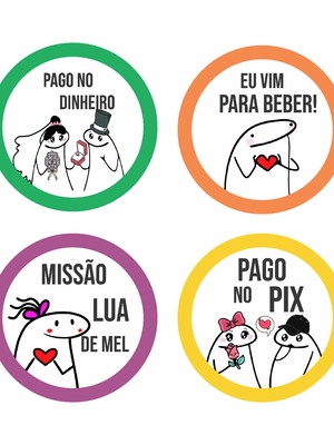 Adesivo casamento operação lua de mel corte gravata flork