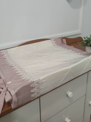 Trocador americano cômoda luxo meninas rose laço com renda