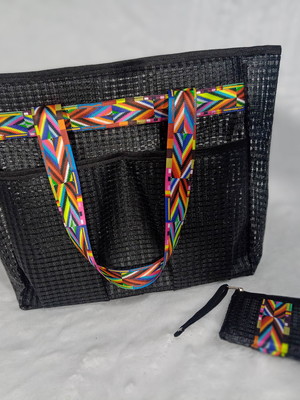 Bolsa de praia em tela treliça