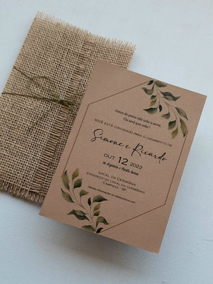 Convite de casamento rustico boho chic