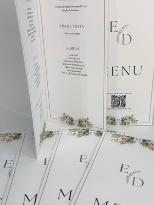Menu cardápio personalizado livreto casamento eventos 20unid