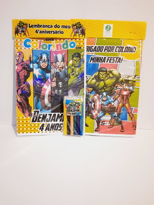Kit colorir com lápis os vingadores