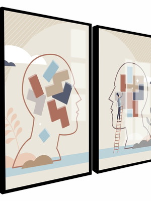 Quadro decorativo profissão para consultório psicologia