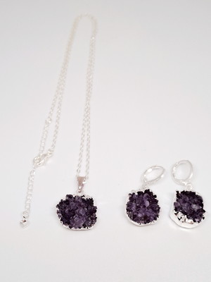 Conjunto ametista bruta