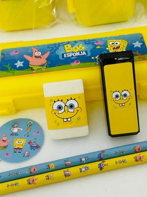 Lembrancinha bob esponja - estojo com kit escolar