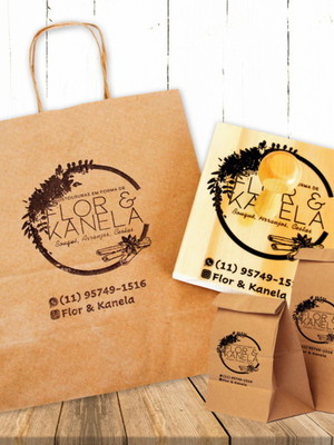 Carimbo + almofada e tinta para kraft e papel seda