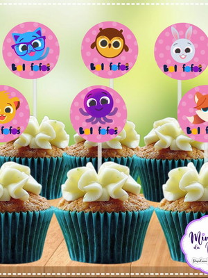 Topper para cupcake bolofofos (arte digital)