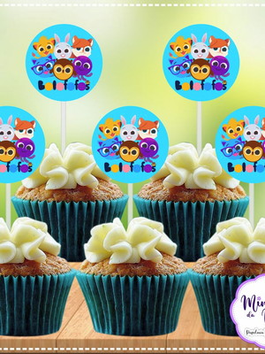 Topper para cupcake bolofofos (arte digital)