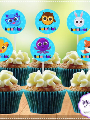 Topper para cupcake bolofofos (arte digital)