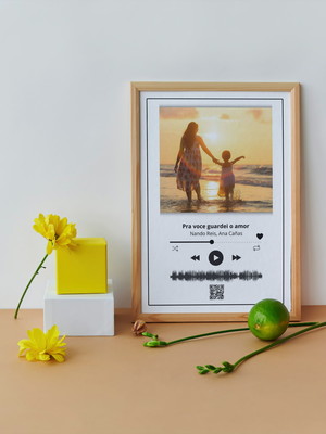 Quadro digital com qr code para eternizar um som especial!