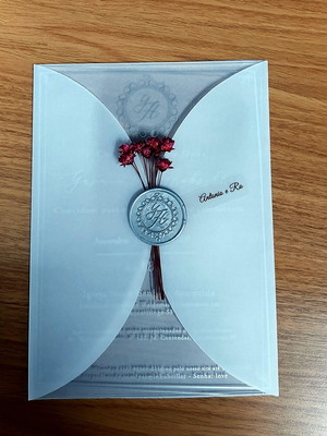 Convite de casamento no acrílico