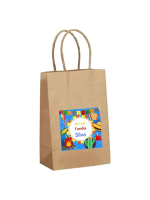 Sacolinha arraiá festa junina personalizada kraft