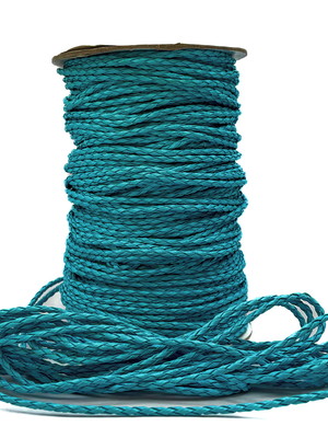 Cordão de fio de couro ecológico 3 mm - azul turquesa