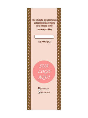 Digital - cinta personalizada brownie marrom e rosa