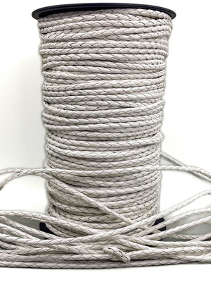 Cordão de fio de couro ecológico 4 mm - branco