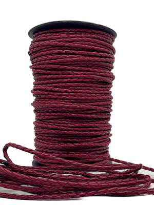Cordão de fio de couro ecológico 4 mm - vermelho escuro