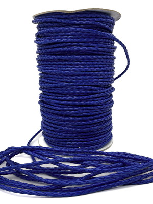 Cordão de fio de couro ecológico 4 mm - azul royal
