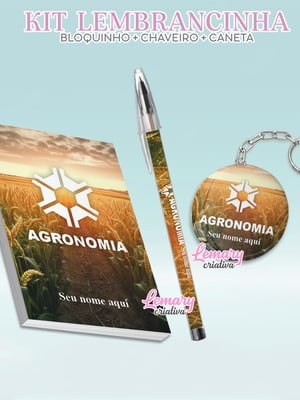 Bloquinho com chaveiro e caneta agronomia mod.0002
