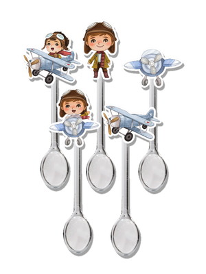 Mini colherzinha para doce de pote festa aviador menino