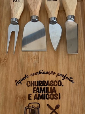 Kit tábua de bambu personalizada
