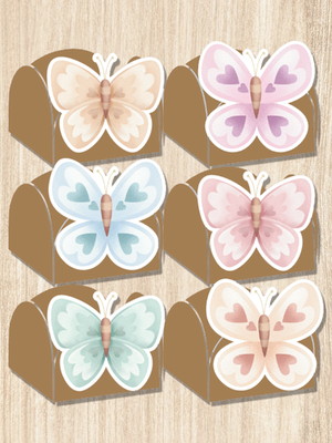 100 forminhas para doces festa borboletas aquarelado