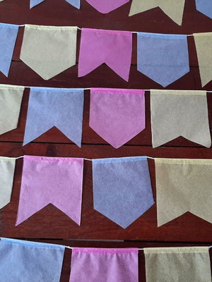 100 metros de bandeirinhas em papel de seda candy colors