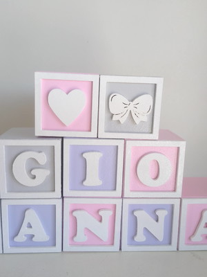 Kit com 12 cubos 5×5 com molduras decorados