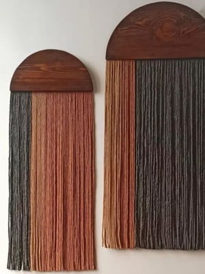 Painel de macramê céu de outono