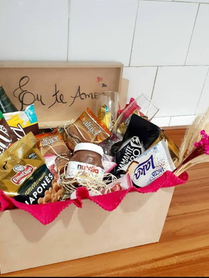 Cesta de chocolate dia dos namorados