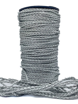 Cordão de fio de couro ecológico 3 mm - prata