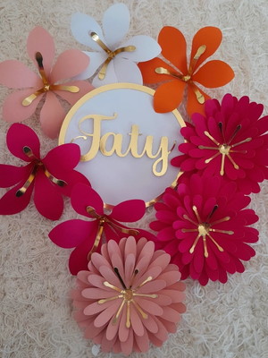 Topo de bolo com flores