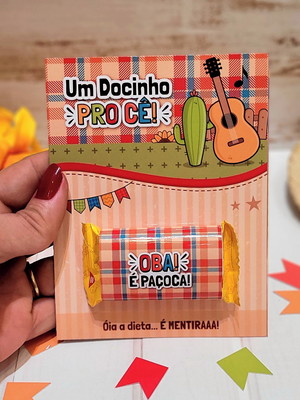 20 card com paçoca personalizada - festa junina, são joão
