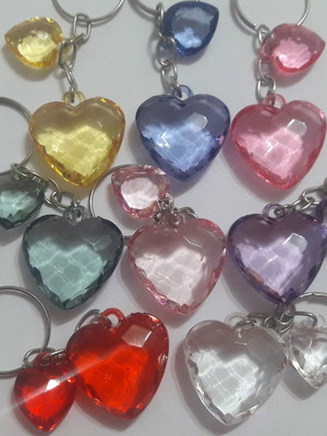 Chaveiro coração duplo 200 peças com tag personalizada