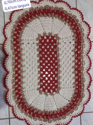 Kit com 3 tapetes de crochê avulso