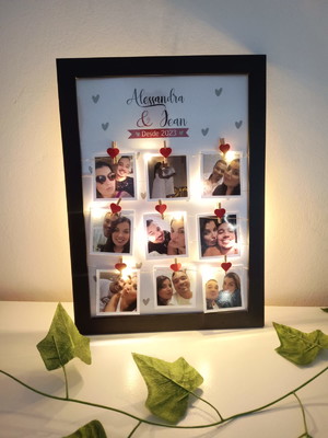 Quadro fotos dia dos namorados com led