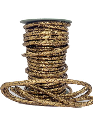 Cordão de fio de couro ecológico 8 mm - dourado