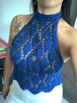 Top de crochê raizes