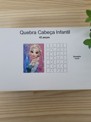 Quebra cabeça infantil - elsa frozen 42 peças mdf