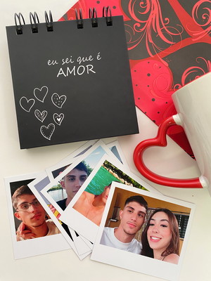 Mini álbum fotos polaroid namorados