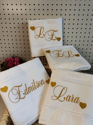 Toalha banho para casal personalizada
