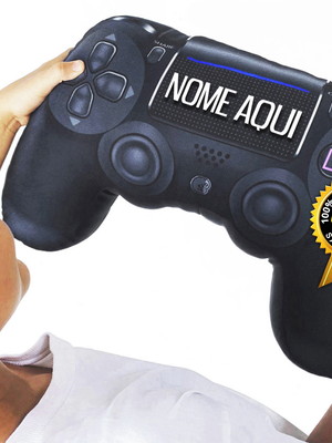 Festa gamer almofada personalizada nome controle videogame