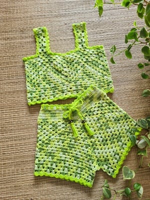 Shorts de crochê colorido infantil shorts pra bebe