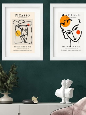 Kit 2 quadros posters matisse picasso - 60x48 cm