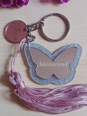 Kit 10 chaveiros borboleta em acrílico com pingente e tassel